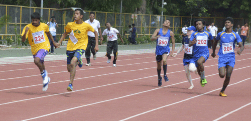 BLIND students of DIFFERENT STATES participating in  SPORTS EVENTS on the occasion of 40th Anniversary of Netraheen Vikas sansthan